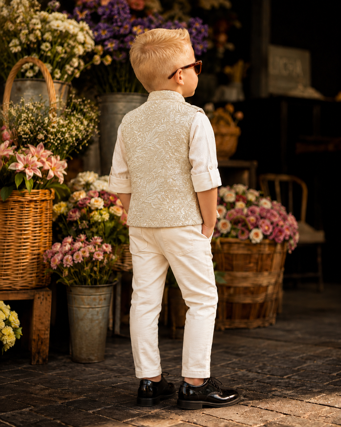 Premium Ivory Embroidered Waistcoat Ensemble