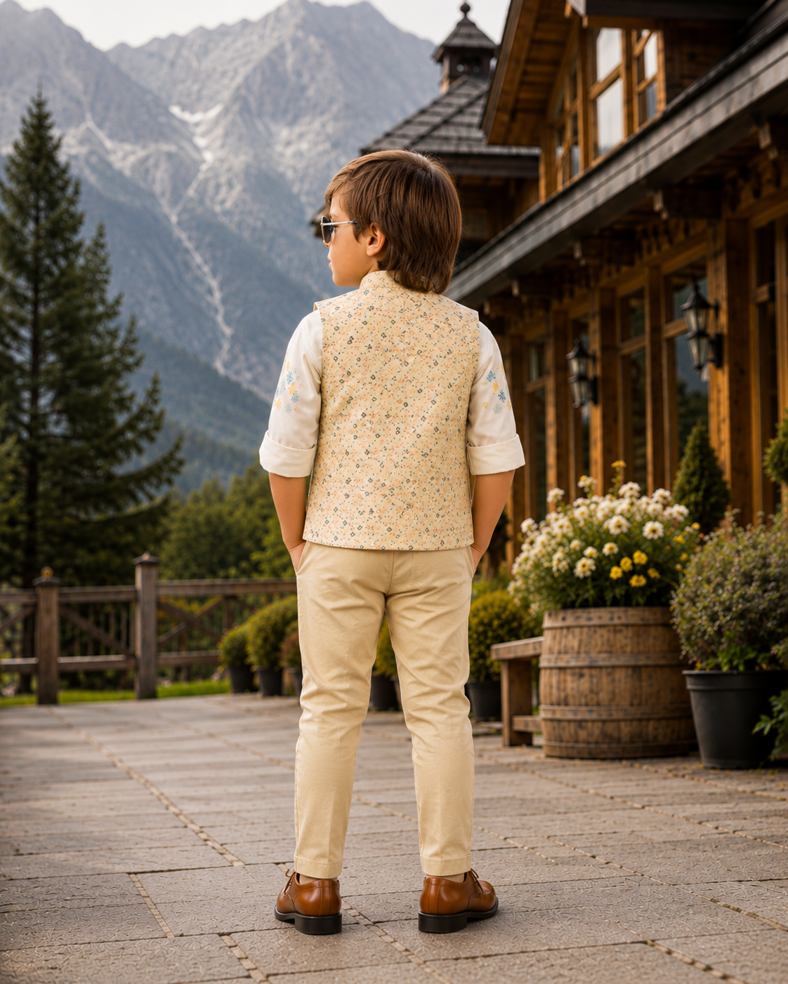 Premium Floral Nehru Jacket & Kurta Set for Boys