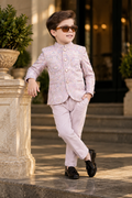 Elegant Pastel Pink Silk Jodhpuri Suit