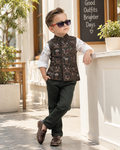 Elite Mehndi Green Printed Waistcoat Set