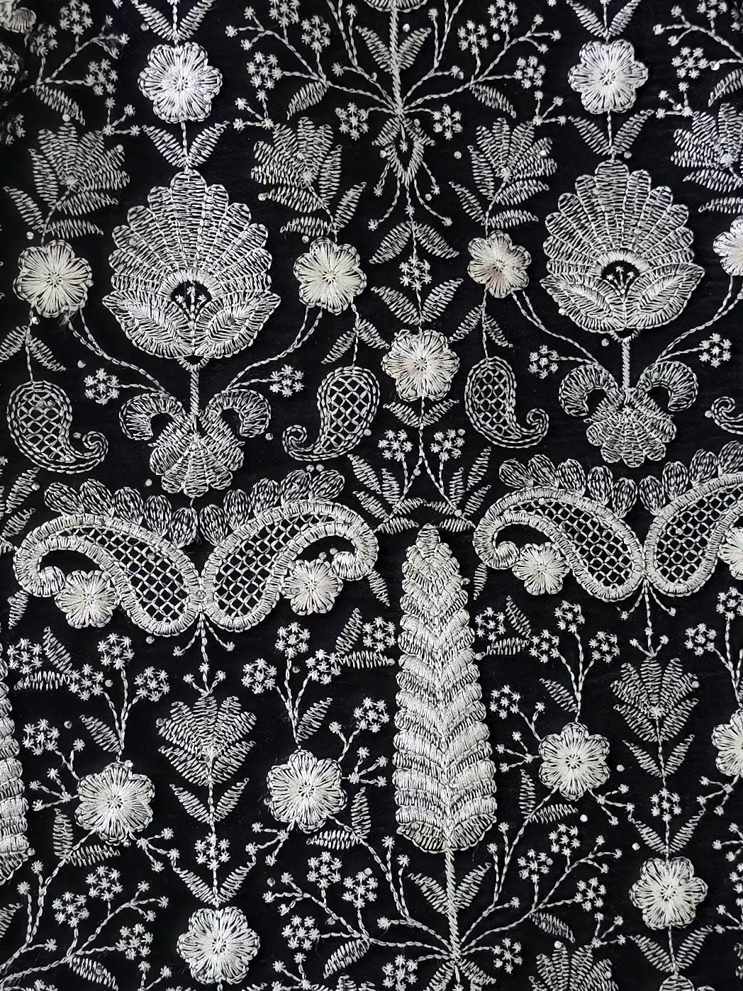 Premium Black Jacquard Paisley Designer Sherwani