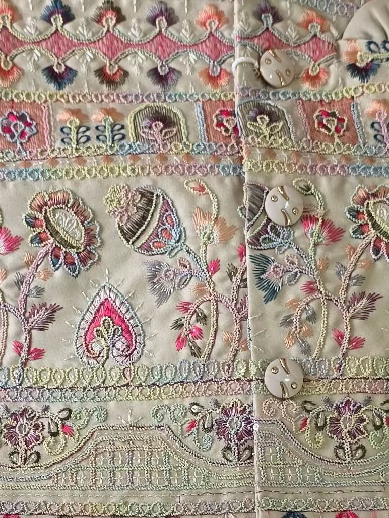Premium Fawn Embroidered Waistcoat Set