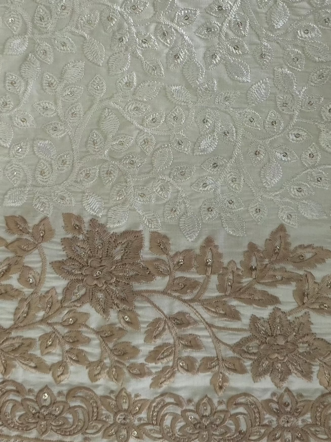 Elegant Off-White Gold Embroidered Indo-Western