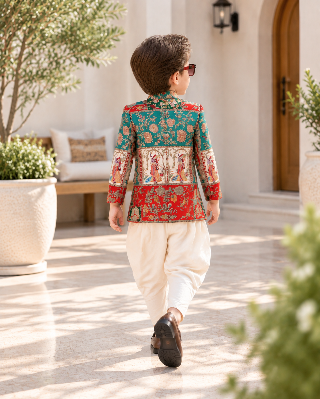 Heritage Multicolor Printed Kurta Dhoti Set