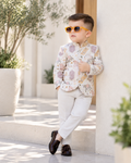 Luxury Cream Elephant Motif Jodhpuri Set