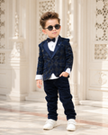 Premium Boys Navy Blue Tuxedo Set
