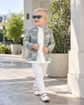 Royal Gray Block Textured Waistcoat Set