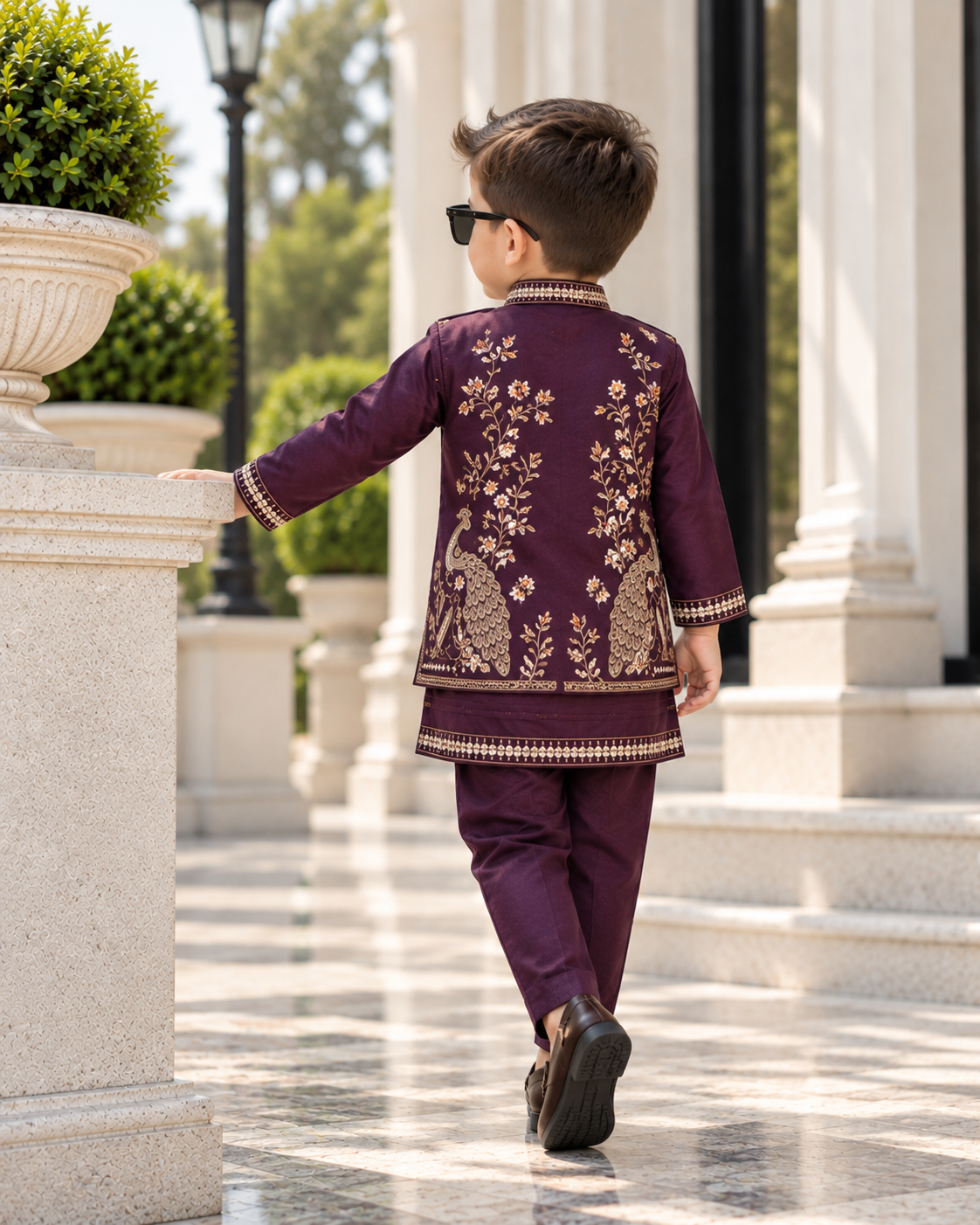 Signature Dark Purple Silk Kurta Set