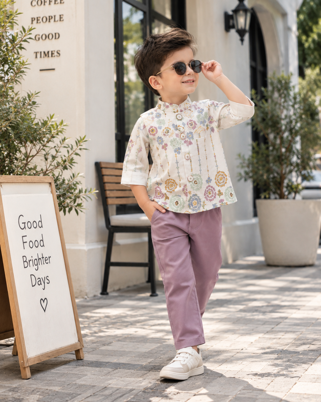 Signature Lilac Purple Embroidered Waistcoat Set