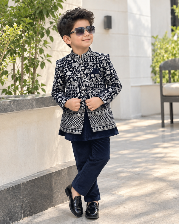 Signature Royal Blue Heavy Embroidered Sherwani