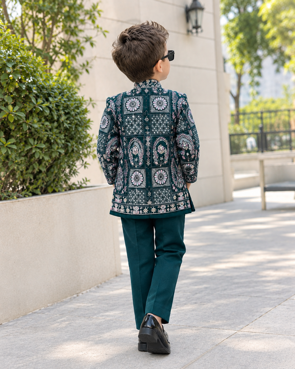 Signature Teal Green Embroidered Jodhpuri Suit