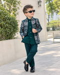 Signature Teal Green Embroidered Jodhpuri Suit