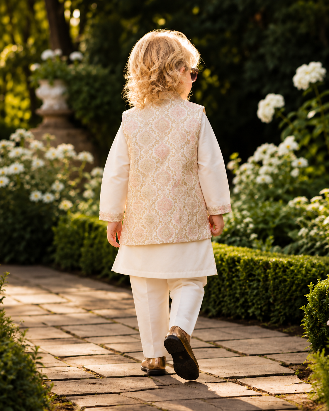 Premium Boys Cream Embroidered Kurta Set