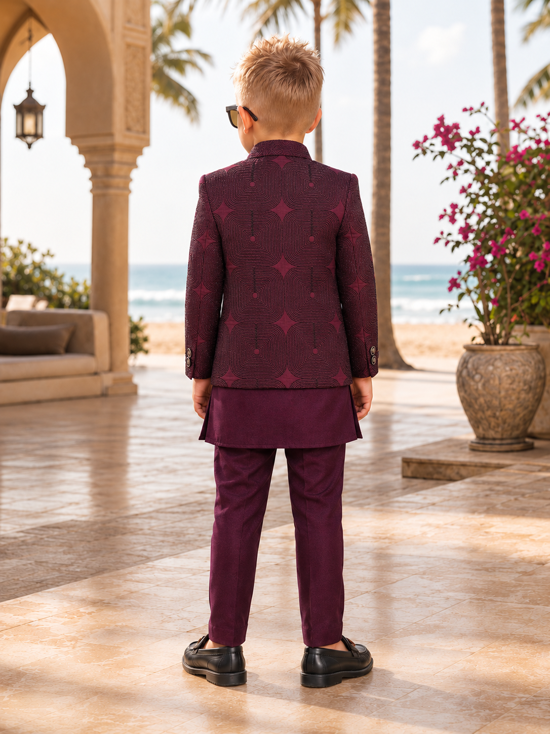 Regal Printed Blazer Kurta Set for Boys