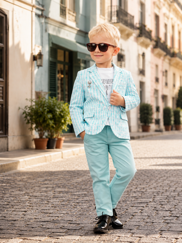 Premium Textured Blazer & Trousers Set for Boys