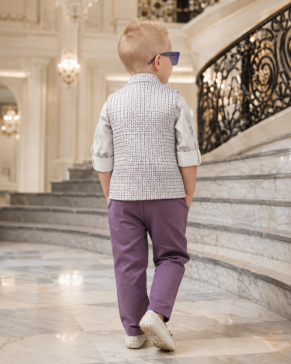 Premium Embroidered Nehru Jacket Set for Boys