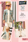 Premium Cream Teal Jacquard Indo-Western Set